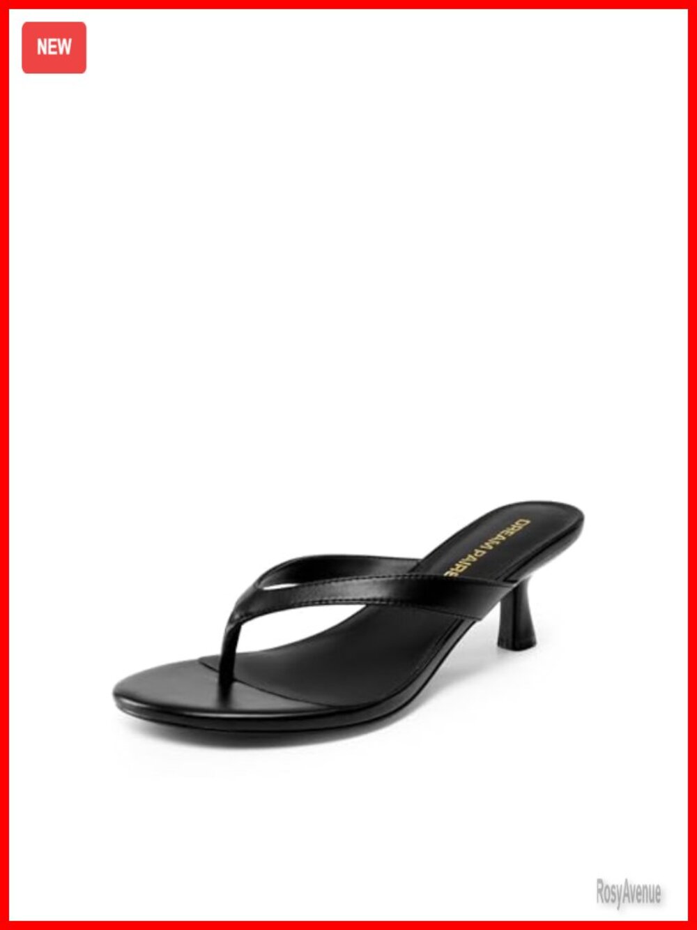 Black Thong Heel Sandal - Women's Dress Sandal